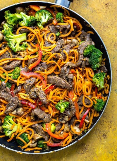 Ginger Beef Sweet Potato Noodles