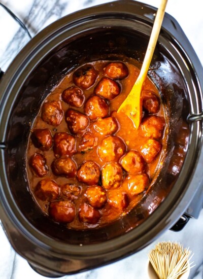 Honey Garlic BBQ Crockpot Meatballs