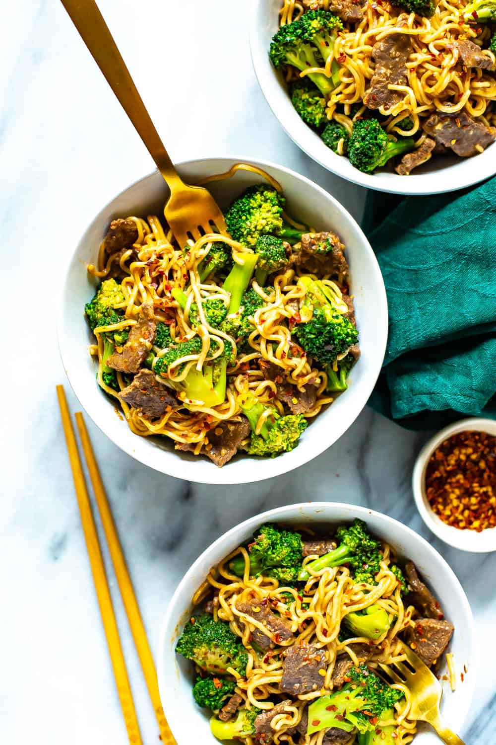 Beef and Broccoli Instant Pot Ramen via Eating Instantly