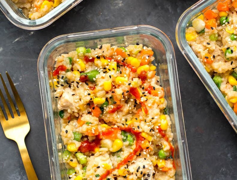 Instant Pot Chicken Fried Rice Meal Prep Bowls