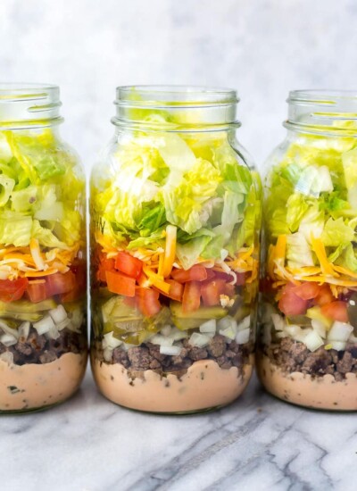 Meal Prep Low Carb Big Mac Salad Jars