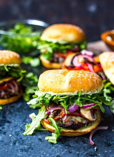 Mediterranean Portobello Beef Burgers