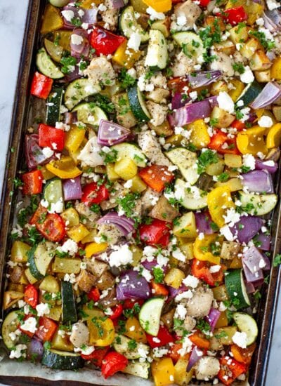 Sheet pan Greek chicken