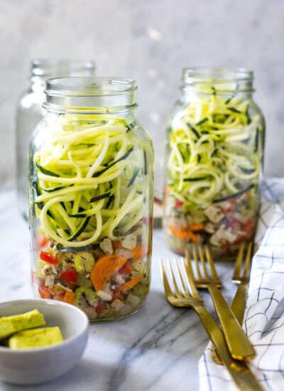 Spiralized Zucchini Chicken Noodle Soup Jars