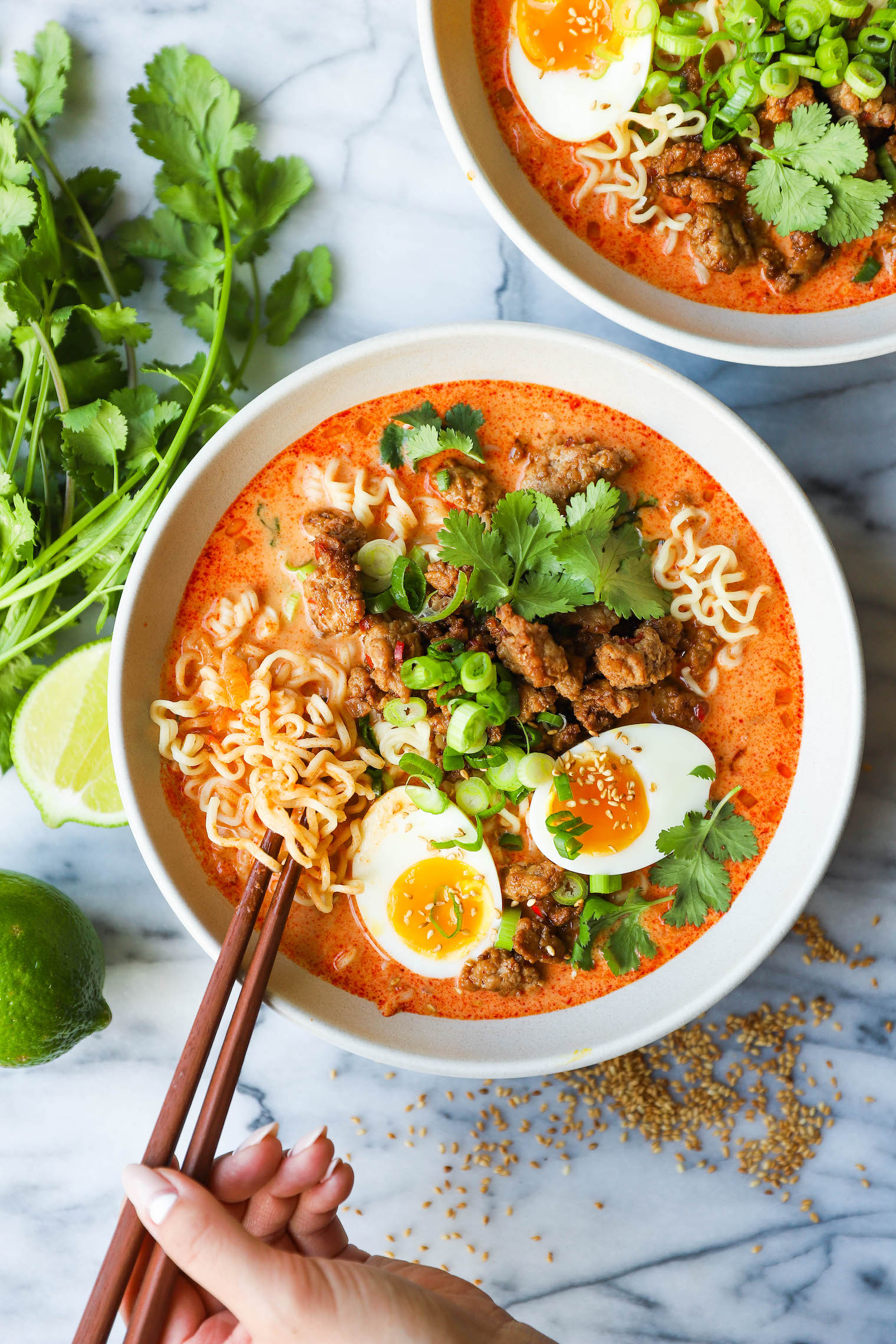 Thai Coconut Curry Ramen via Damn Delicious