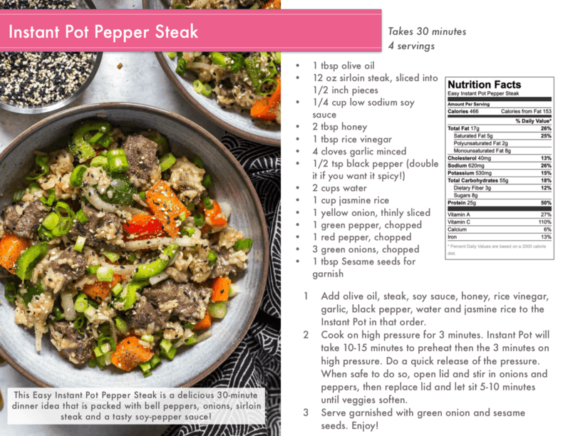 instant pot pepper steak cover